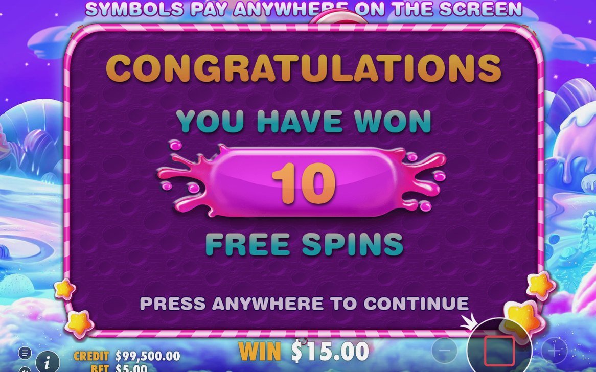 Free Spins startet mit 10 Freispielen auf dem Zähler